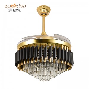Ventilator de plafon K001 Candelabru cu lumină cu Culoare de 42 inci 3 Culoare cu candelabrul ventilatorului de cristal de difuzor de difuzor