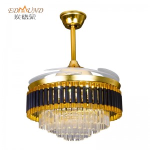 Ventilator de plafon K008 CHANDELIER CU LUMINA CU COLOR DE TOMEL 42 inch 3 cu candelabrul ventilatorului de cristal de difuzor