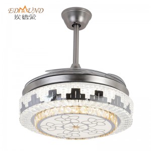 Ventilator de tavan K017 Candelabru cu lumină cu Culoare de 42 inci 3 de la distanță cu candelabrul ventilatorului de cristal de difuzor
